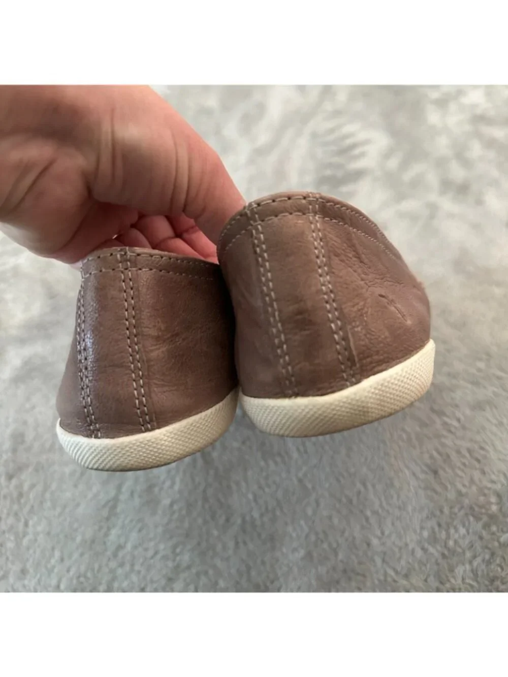 Frye Melanie Slip On Shoes Loafers Women's size 9.5 Gray Leather Flats